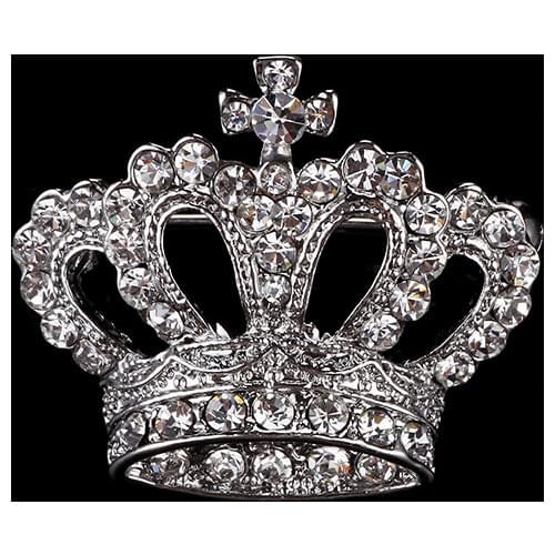 Dormon Crown Brooch Rhinestone Crystal Breastpin Collar Pin Womens Jewelry Cloth Decoration Brooches 2 Colors DZ038