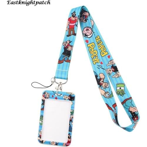 E2972 Cartoon Lanyard Keychain key Badge Mobile Phone Rope Lanyard With Kawaii Card Holder Cover