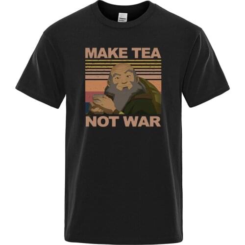 Make Tea Not War Anime Print Man T Shirts Oversized Crewneck T Shirt Fashion Breathable Tee Shirts Casual S-XXXL T-Shirts Mens