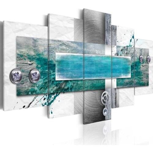 Painting Blue Landscape Full Round Drill DIY Diamond 5D 5 Pcs Embroidery Cross Stitch Picture Modern Mosaic Wall Art Home Decor