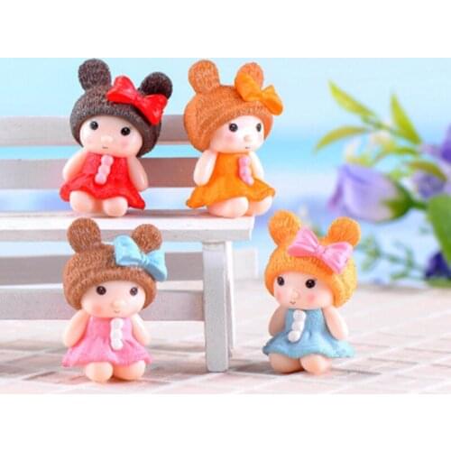 ZOCDOU 1 Piece Classic Doll Toy Bear Hat Fairy Tales Birthday Present Model Small Statue Figurine Crafts Ornament Miniatures DIY