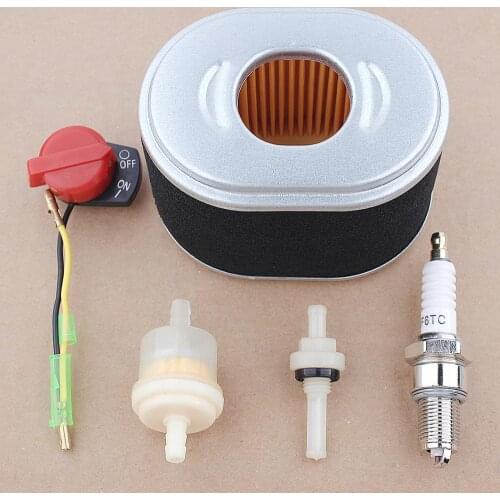 Air Fuel Filter Kit For Honda GX110 GX140 GX160 GX200 3.5-6.5HP Engine Parts 17210-ZE0-505 w On Off Switch Low Oil Sensor Alert