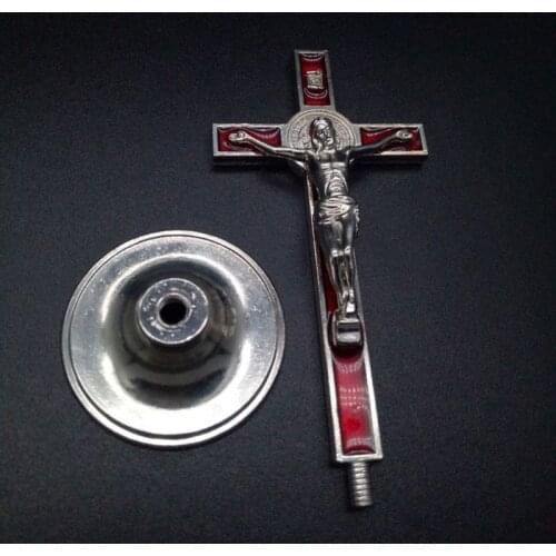 Cross Crucifix Stand Christ Catholic Jesus Statue Figurine Car Home Chapel Decor R7RC