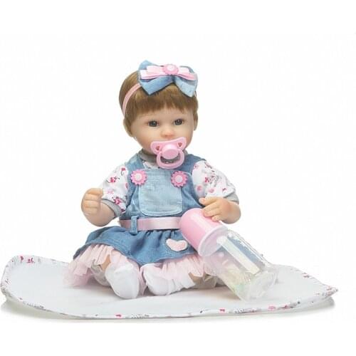 40cm New Arricval Silicone Reborn Babies Dolls Toys Lovely Newborn Girl Baby Doll For Kids Girl Brinquedos Child Birthday Gift