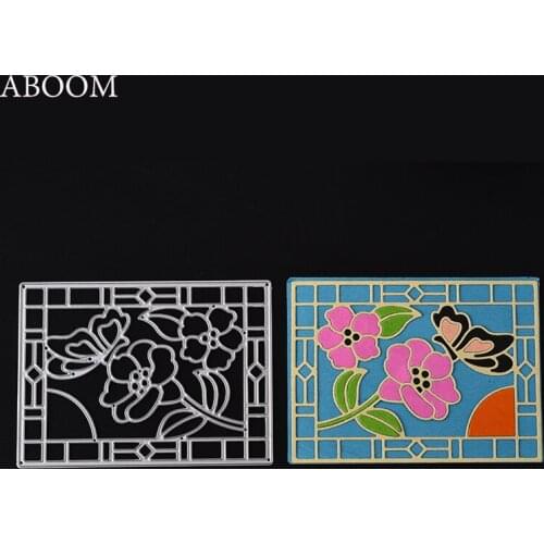 ABOOM Hot Rectangle Leaf Flower Die Cut Dies Embossing Folder Scrapbook Album Photo Decoration Butterfly Cutting Dies Paper Mold