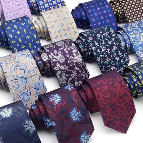 Linbaiway Polyester Floral Printed Neck Ties for Men Wedding Tie Slim Necktie Designers Fashion Cravat Neckwear Gravatas Tie
