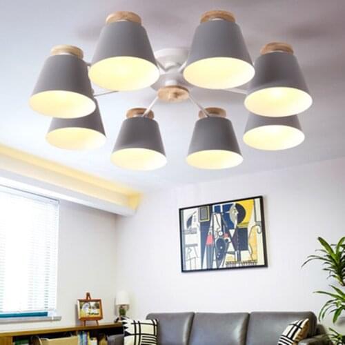 Chandeliers Living Room suction top Lighting grey green blue yellow pink body Wooden Hanging Light Lampshade Kitchen Lights