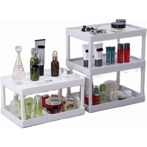 Multifunctional Shelves Double-layer Storage Shelf Desktop Storage Rack Plastic Desk Shelves Cosmetic Sundries Organizer Storage