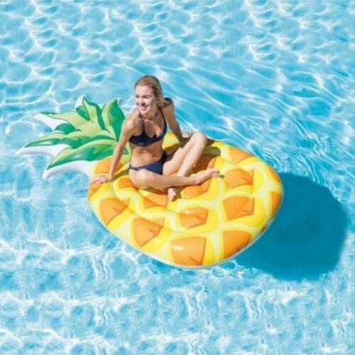 Fun Shaped Pineapple Island Figured Summer Inflatable Swimming Pool Water Hammock Air Mattresses Cushion Beach Sports Lounger