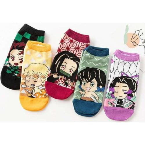 Sock Demon Slayer Kimetsu No Yaiba Sock Short Socks Cosplay Prop Cartoons Anime Kamado Tanjirou Kamado Nezuko Cotton Socks