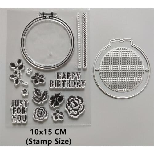 2021 New Round Flowers Clear Stamps and Metal Cutting Dies DIY Scrapbooking Embossing Album Seal Template Punch Stencils
