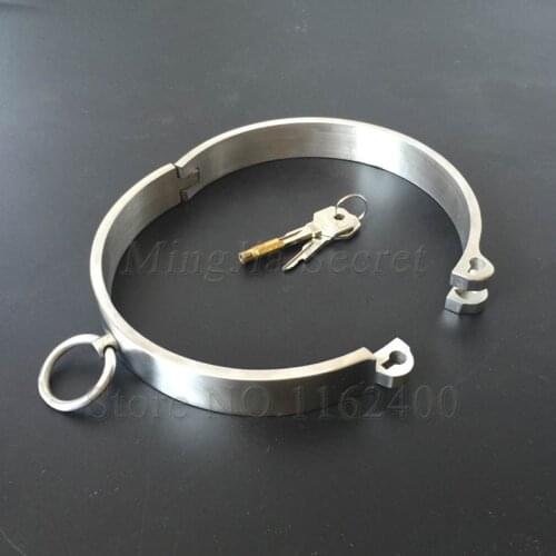 Stainless Steel Collar Choker Bdsm Bondage Locking Choking Neck Collar Fetish Slave Restraints Adult Game Sex Toys For Woman Men