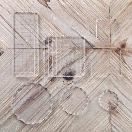 Practical Transparency Acrylic Handle Block Transparent DIY Seal Stamp Blocks For Scrapbooking Photo Album Decoration Tools