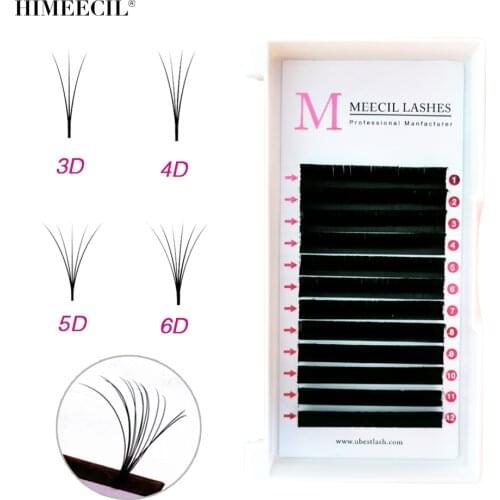 HIMEECIL Easy Fanning Fast Fan Blooming Lash Individual Volume Eeyelash Extension Hand Made Faux Mink Eyelashes For Extensions