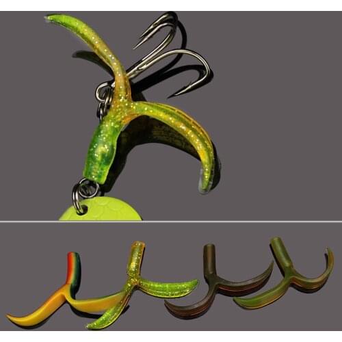 Fishing 4 Colors Soft Bait Artificial V-Shape Tail Lure Accessories Split Tails Lot 4 Pieces