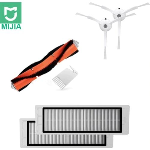 Original Xiaomi Robot 2 Vacuum Cleaner Part Pack Cleaning Side Brush X2PC, Filter X2PC, Main Brush X1PC, Cleaning Tool X1PC