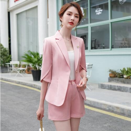 Formal Uniform Designs Women Business Suits with Shorts and Jackets Ladies Office Work Wear Spring Summer Professional Blazers