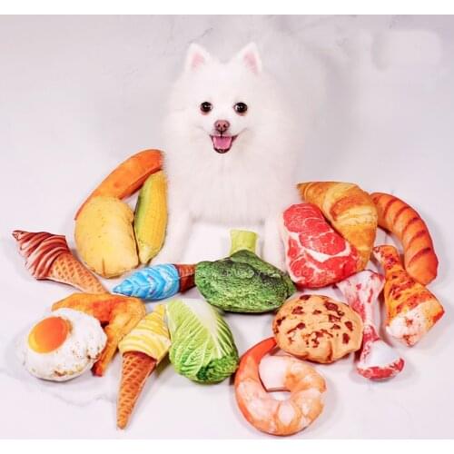 Dog Chew Toys Creative Simulation Vegetable Drumstick Chicken Leg Squeeze Sound Pet Toy Play Chew Anti Bite Dog Toys