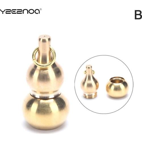 1PC Handmade Chinese Feng Shui Keychain Bag Hanging Jewelry Gifts Lucky Blessing Brass Gourd Car Key Chain Pendants Trinket