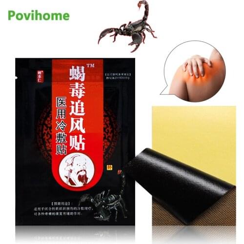 16Pcs/2bags Scorpion Venom Pain Reliving Plaster Lumbar Backache Warm Herbs Sticker Far Infrared Painkiller Medical Plaster