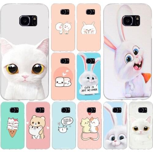 180H Cute Rabbit Is Just My Soft TPU Silicone Cover Case for samsung Galaxy s6 s6 s7 edge s8 s9 plus case