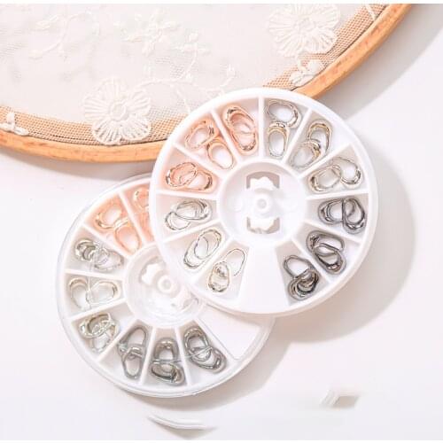 24pcs Retro Unique Circle 3D Metallic Nail Studs-10X6mm Hollow Out Charm Frame Punk Style Alloy Nails Art Accessories In Wheel
