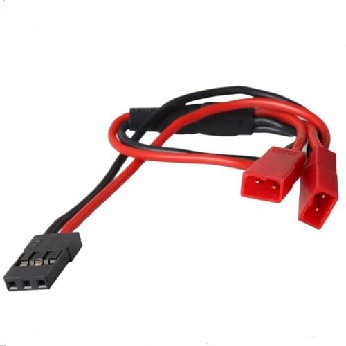 3 Pcs 1 Male JR Servo Plug to JST 2 Female Y Plug Wire Splitter Cable Adapter with 20awg Silicone wire for RC Plane Car Boat
