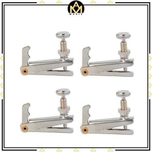 4pcs/1set Violin Fine Tuners Metal String Adjuster Nickel Plated Anti Rust For 3/4 4/4 Violin Golden/Silver/Black Option