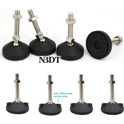 4Pcs/Lot Diameter 4cm 5cm 6cm 8cm 10cm Nylon Leveling Feet Cups Leveler Swivel Adjustable Nickel Threaded Bolt Machine Furniture