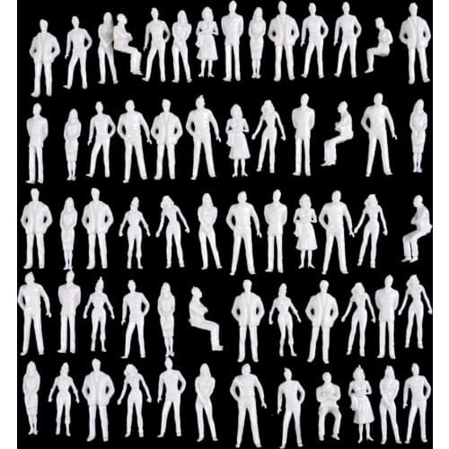 50Pcs 1:100/150/200 Model Miniature White Figures Architectural Model Human Scale Model ABS People Dollhouse Decor