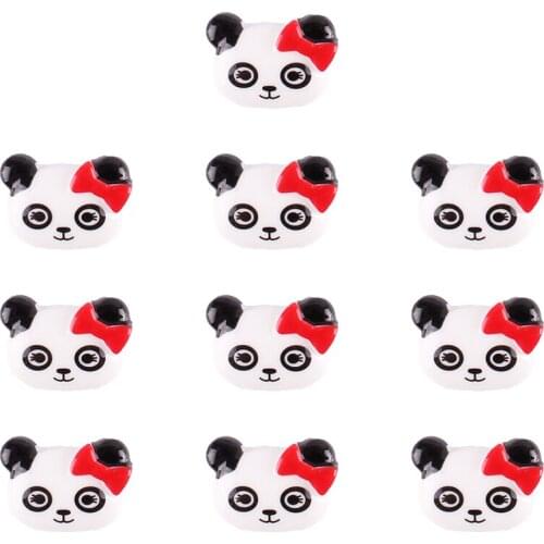 50pcs Cute Panda Face 3D Flatback Resin Scrapbooking Hair Bow Center Crafts Embellishment Flatback Charms Cabachons