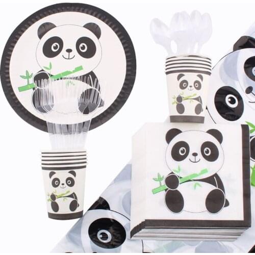Panda Theme Disposable Items Party Supplies Birthday Parties Decorations Weddings Paper Plates Paper Cups Tablecloths Toys