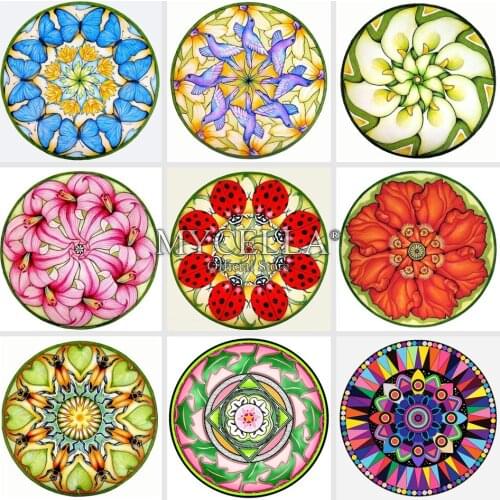 5D DIY Diamond Painting mandala Stickers Full Round Rhinestone Mosaic Cross Stitch Flowers Pattern Diamond Embroidery Home Decor