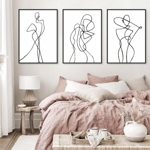 Abstract Sexy Woman Body Line Canvas Poster Nordic Decoration Picture Wall Art Print Painting Minimalist Scandinavian Home Decor