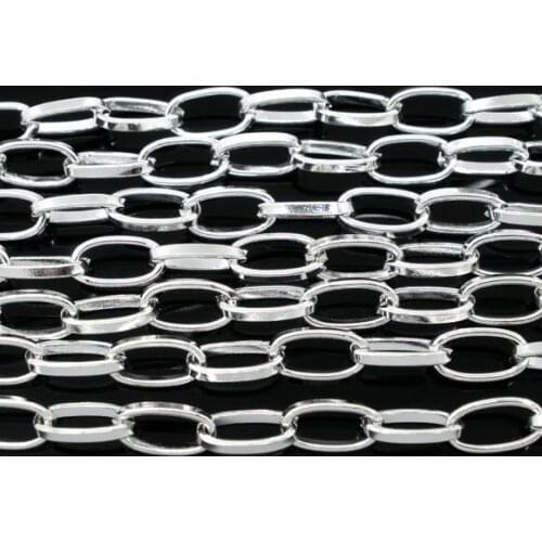 Free shipping!!!!50M/ Silver Plated Link Chains 9x5mm Findings