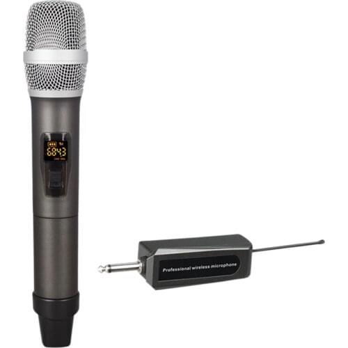 Wireless Microphone With Rechargeable Receiver Handheld Dynamic Microphone For Karaoke Speech 200 Inches