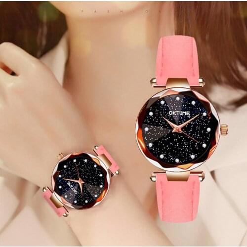 Luxury Women Quartz Watch Starry Sky Little Point Frosted Belt Watch Ladies Dotted Women Watches Reloj Mujer