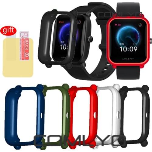 Protective Case for Amazfit Bip U smartWatch Cover TPU Shell Bumper Frame for Amazfit Bip Lite S screen Protector film