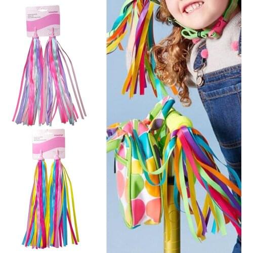 Kids Colorful Streamers Scooter Bike Handlebars Streamers Tassel Ribbons Accessories for Boys Girls