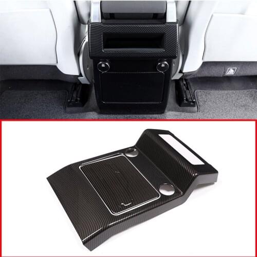 For Land rover Discovery 5 LR5 S/SE 2017-2018 Car-Styling Carbon Fiber Style Armrest Box Rear AC Outlet Vent Cover Trim Parts