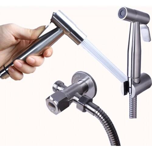 Stainless Steel Bathroom Toilet Bidet Sprayer Shattaf Set for Toilet Pet Cleaning Feminine Hygiene Self Cleaning Shower Head