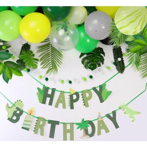 Dinosaur Party Happy Birthday Banner Gender Reveal Party One Birthday 1 year Happy Birthday Baby Shower Decorations DIY Garland