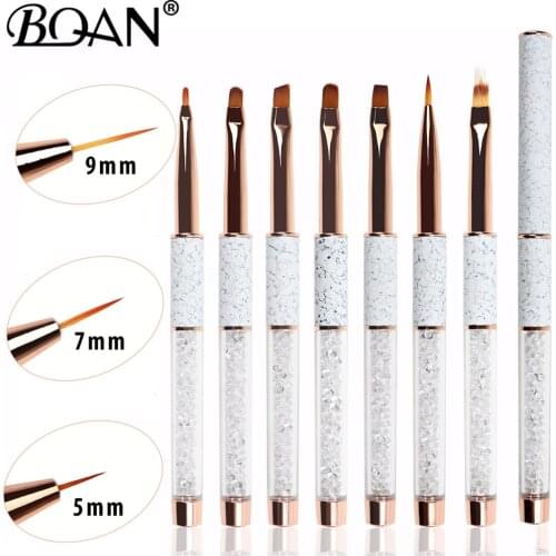 BQAN Marbled Rose Gold Nail Art Brush Diamond Gradient Nail Brush Line Painting Brushes Nails Crystal Acrylic Liner Drawing Pen
