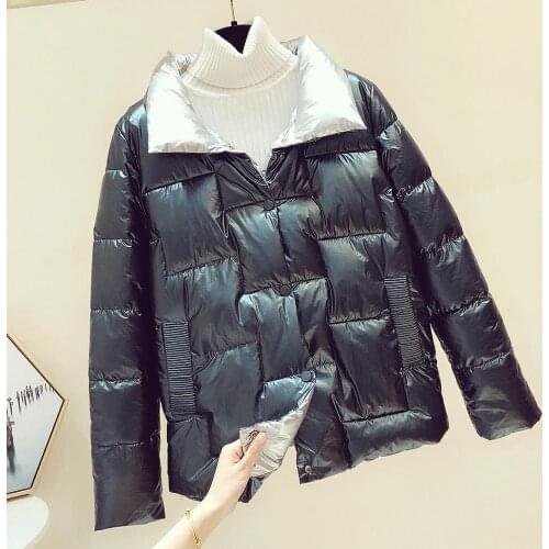 Fashion Korean Plaid 2020 Short Jacket Women Winter Coats Down Cotton Waterproof Windproof New Casual Outdoor Sporting Parkas