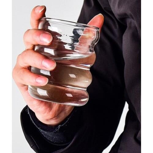 Creative Wave Shape Heat-resistant Glass Cup Beer Drinkware Tea Mug Water Bottle Coffee Juice Milk Tea Home Cafe Drinkware Gift