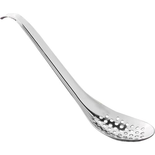 56 Holes Kitchen Strainer Restaurant Food Home Handheld Manual Tools Sauce Thickened Stainless Steel Caviar Spoon Cookware