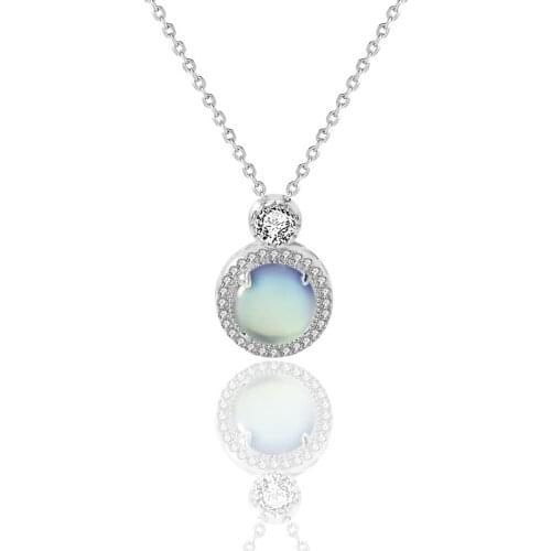 Micro Inlaid S925 Jewelry Womens Moonstone Necklace Heart of the Universe Clavicle Chain Party Gift