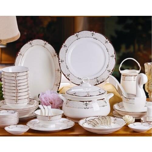 Fashion Dishes Ceramic Bone China Tableware Set Dishes Home European Tableware Creative Gift Classical Pottery Dinnerware Sets
