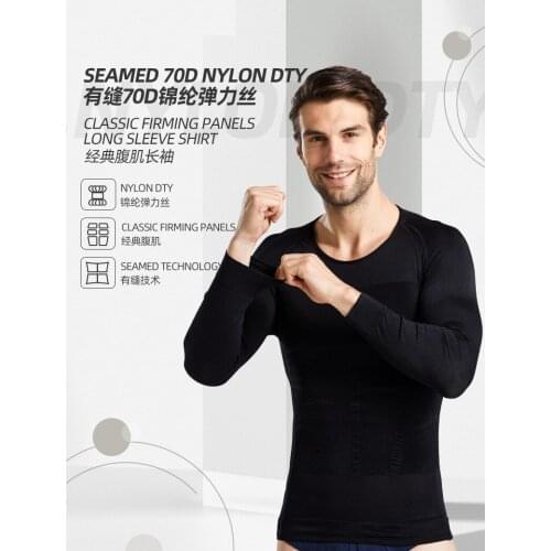 Autumn Winter Mens Corsets Plus Size 3XL Long Sleeve Shapewear Corset Abdomen Body Shaper Thermal Underwear Waist Trainer Shirts