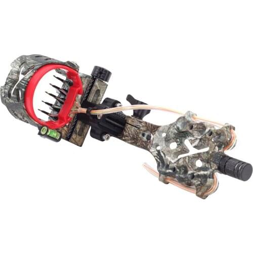 New Five-pin Fine-tuning Sight for Compound Pulley Bow Recurve Bow Hunting Aluminum Alloy Black Camo 30-59 Pounds